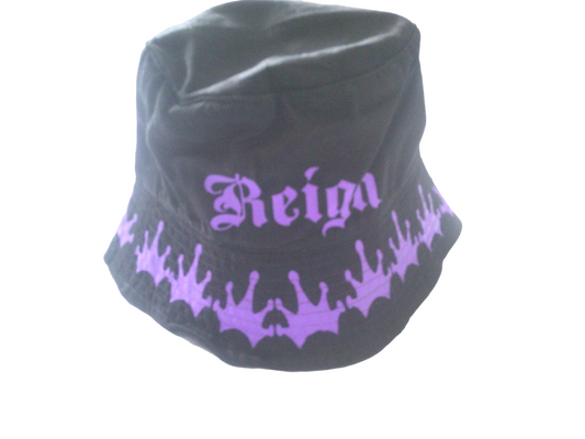 Kings Kreations “Reign” Crown Bucket Hat – Black/Purple