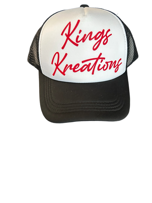 Kings Kreations Classic Trucker Hat – Black/White/Red