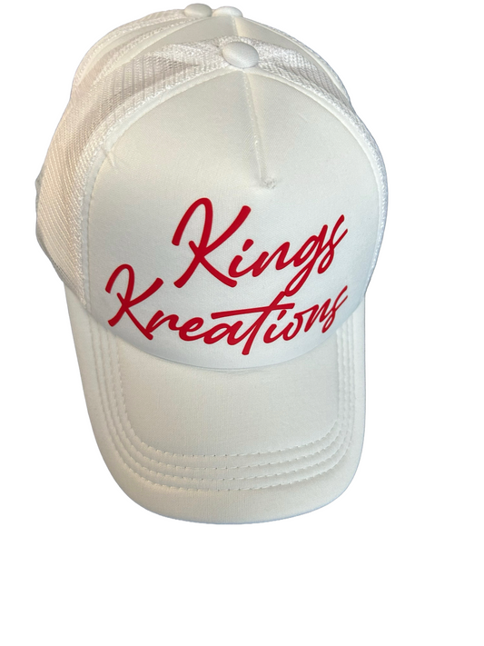 Kings Kreations Classic Trucker Hat – White/Red